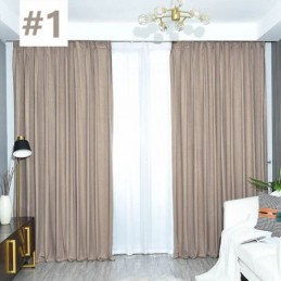 Simple Bronzing Curtain Made to Measure Curtain Pure Color Blackout Curtains For Bedroom Living Room