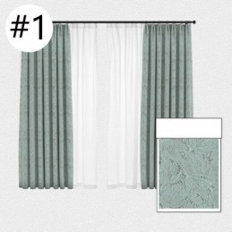 Elegant Blackout Curtains With Leaves Print For Living Room