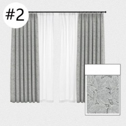 Elegant Blackout Curtains With Leaves Print For Living Room