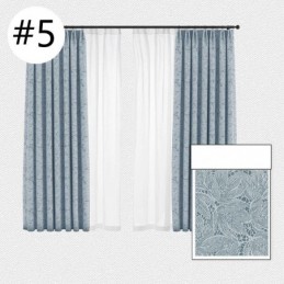Elegant Blackout Curtains With Leaves Print For Living Room