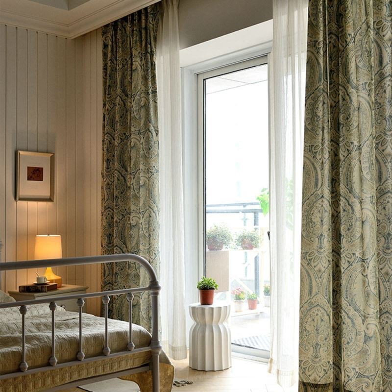 American Vintage Curtain Made to Measure Curtain Magnificent Totem Printing Living Room