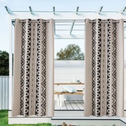 Outdoor Curtains Waterproof Drapes With Geometric Print For Porch Gazebo