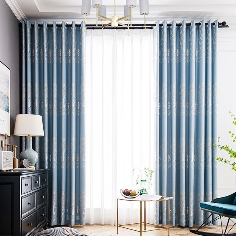 Trees Print Curtain Made to Measure Curtain Set Linen Textured Window Drapes For Bedroom