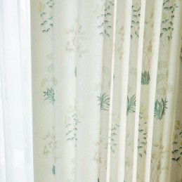 Tropical Printed Blackout Curtains Green Leaves Curtain Made to Measure Curtain For Bedroom