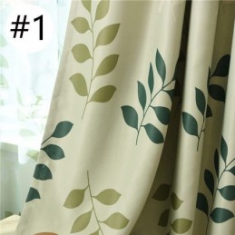 Pastoral Leaf Printed Blackout Curtains Window Treatments For Living Room