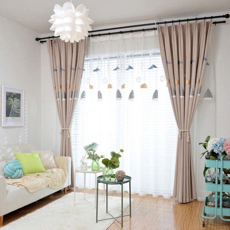 High Grade Embroidered Chandelier Window Curtain Made to Measure Curtain For Living Room