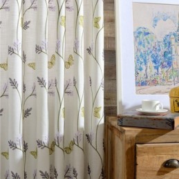 Nordic White Semi Blackout Curtains Butterfly Flower Curtain Made to Measure Curtain Drape For Living Room