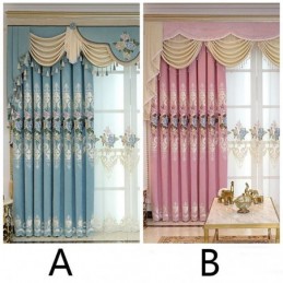 Home Curtain Made to Measure Curtain European Style Floral Embroidery