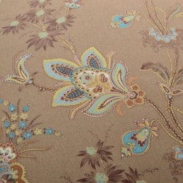 American Style Voile Sheer Curtain Made to Measure Curtain Panle Brown Flower Printing