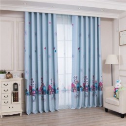 Cartoon House Blackout Window Curtains Children's Room Curtain Made to Measure Curtain