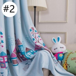Cartoon House Blackout Window Curtains Children's Room Curtain Made to Measure Curtain