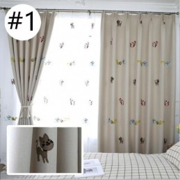 Blackout Curtain Made to Measure Curtain Kitten Embroidery Bedroom