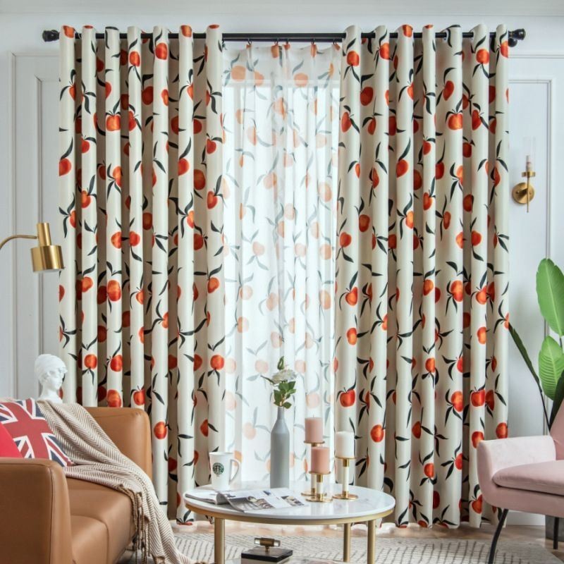 Blackout Curtain Made to Measure Curtain Fruit Print Window