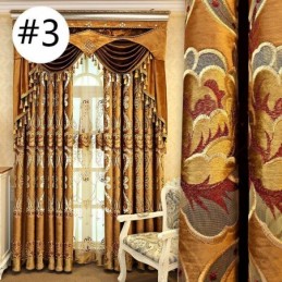 Chenille Curtain Made to Measure Curtain European Style Floral Embroidery