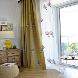 Cotton Linen Curtain Made to Measure Curtain Minimalist Embroidery