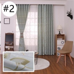 Leaf Printed Blackout Curtains Fabric For Living Room