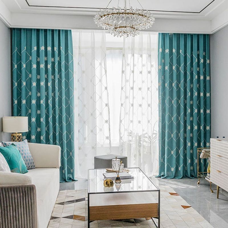 Modern Curtain Made to Measure Curtain Cotton Diamond Lattice