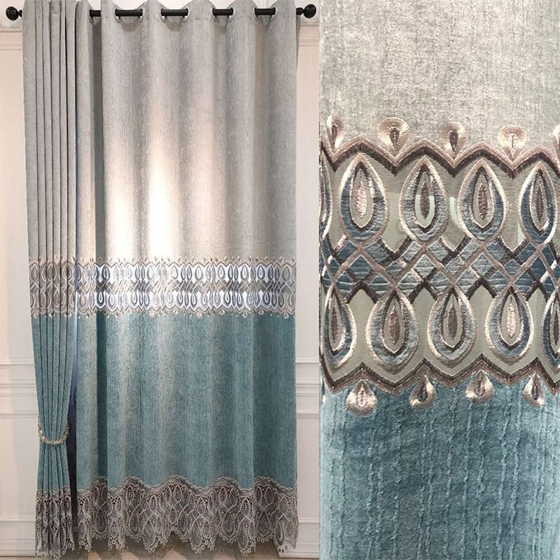 Chenille Curtain Made to Measure Curtain Modern Embroidery Living Room