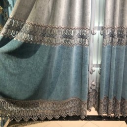 Chenille Curtain Made to Measure Curtain Modern Embroidery Living Room