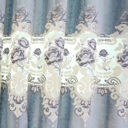 Home Curtain Made to Measure Curtain Italian Velvet Floral Embroidery