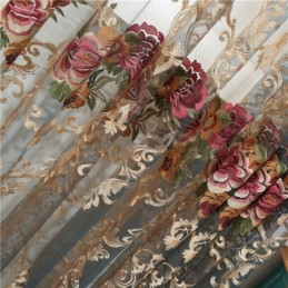 Luxury Sheer Curtain Made to Measure Curtain American Gradient Color Embroidery Bedroom Wndow Treatment