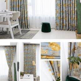Modern Curtain Made to Measure Curtain Flowers Print Home