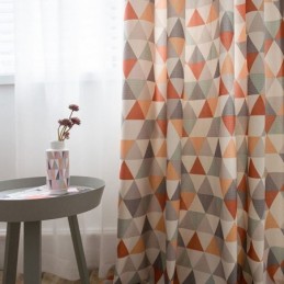 Modern Curtain Made to Measure Curtain Cotton Triangle Printed