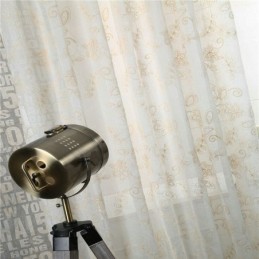 Simple Sheer Curtain Made to Measure Curtain Abstract Flower Embroidery Window Treatment