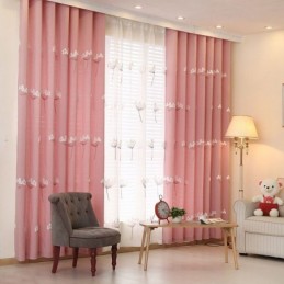 Nordic Curtain Made to Measure Curtain Minimalist Flower Embroidery