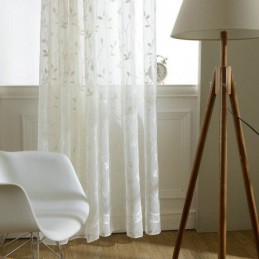 European Pastoral Style Sheer Curtain Made to Measure Curtain Embossed Pattern