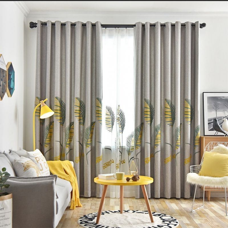 Nordic Curtain Made to Measure Curtain Leaf Pattern Polyester