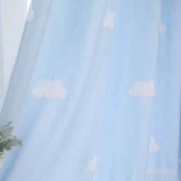 Sweet Cloud Curtains Blue Semi Blackout For Girls Room