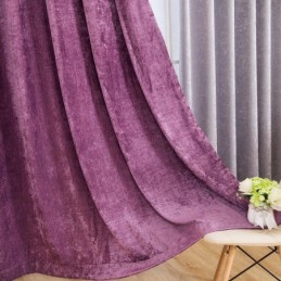 American Antique Style Curtain Made to Measure Curtain Chenille Solid Purple Bedroom Blackout Fabric