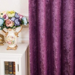 American Antique Style Curtain Made to Measure Curtain Chenille Solid Purple Bedroom Blackout Fabric