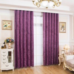 American Antique Style Curtain Made to Measure Curtain Chenille Solid Purple Bedroom Blackout Fabric
