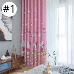 Lovely Blackout Curtains With Kitty Cat Print Fabric Drapes