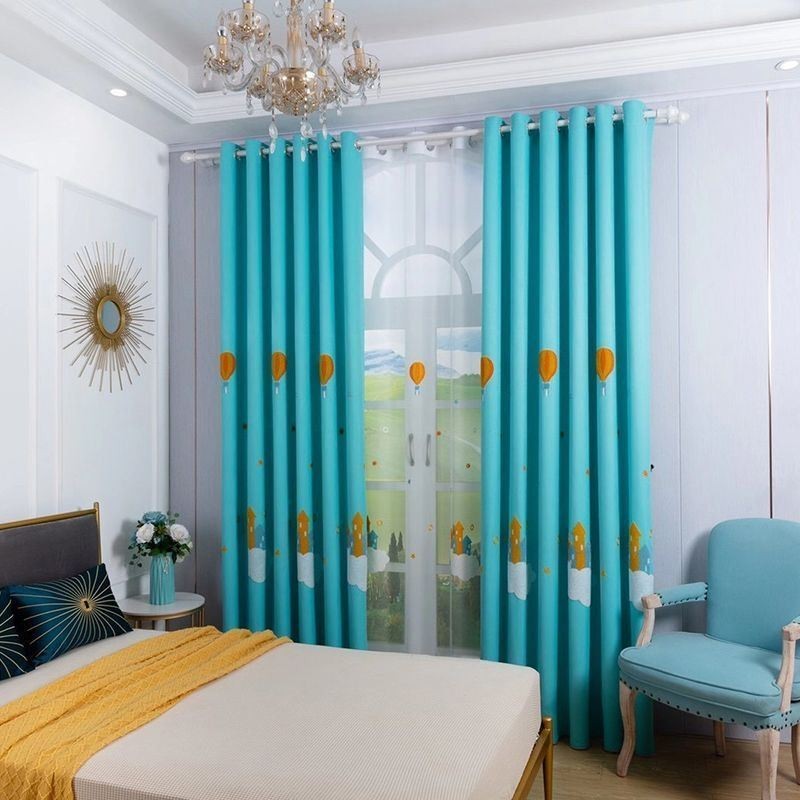 Hot Air Balloon Embroiderd Window Blackout Curtains For Kids Room