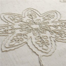 Japanese Simple Curtain Made to Measure Curtain Embroidery Environment Protective Cotton Linen Fabric