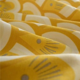 Yellow Cotton Curtain Made to Measure Curtain Shell Unique Printed Bedroom Living Room