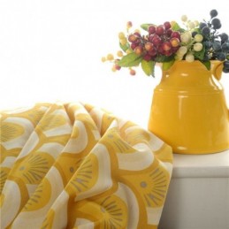 Yellow Cotton Curtain Made to Measure Curtain Shell Unique Printed Bedroom Living Room