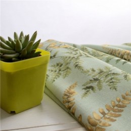 American Rural Curtain Made to Measure Curtain Tree Leaves Printed Environment Protective Cotton Fabric