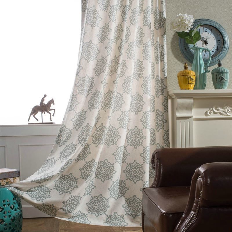 Japanese Simple Curtain Made to Measure Curtain European Flower Printed Soft Versatile Fabric