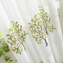 European Sheer Curtain Made to Measure Curtain Pastoral Style Embroidery