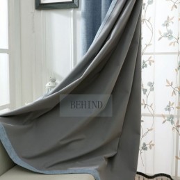 Modern Simple Curtain Made to Measure Curtain Solid Waterproof Living Room Office Blackout Fabric