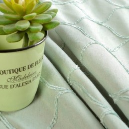 Japanese Simple Curtain Made to Measure Curtain Geometric Embroidery Green Environment Protective Fabric