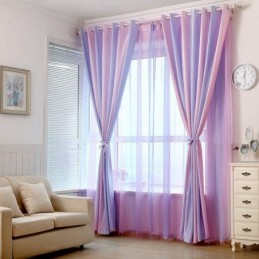 Modern Jacquard Curtains Gradient Colorful Stripe Curtain Made to Measure Curtain For Girl Bedroom