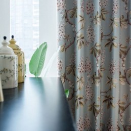 Modern Rural Curtain Made to Measure Curtain Spray Printed Bedroom Environment Protective Blackout Fabric