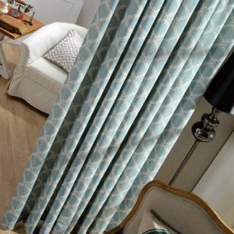 Nordic Simple Curtain Made to Measure Curtain Geometric Printed Environment Protective cotton Fabric