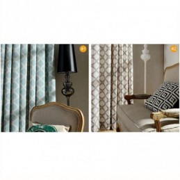 Nordic Simple Curtain Made to Measure Curtain Geometric Printed Environment Protective cotton Fabric