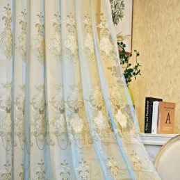 Europe Tulle Curtain Made to Measure Curtain Embroidered Voile For Living Room